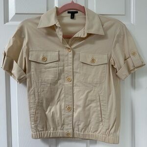 Theory Beige Short Sleeve Jacket